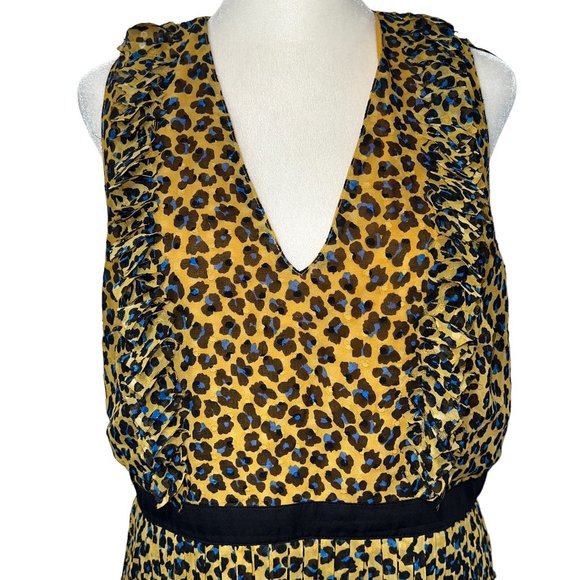The cutest dress! Foxiedox Leopard Print Accordian Pleat Ruffled Mini Dr… - Picture 11 of 11